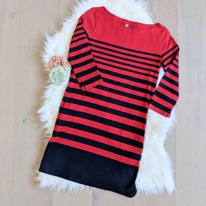 Uniqlo red and navy stripe dress